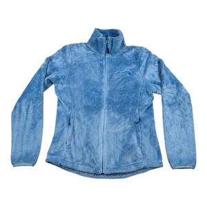 The North Face Fleece Jacket Womens Small Blue Full Zip High Pile Soft Cozy